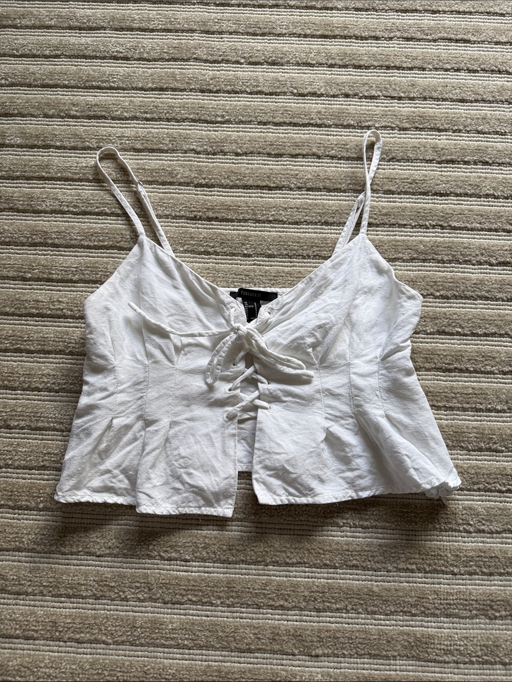 White Linen Tank Top